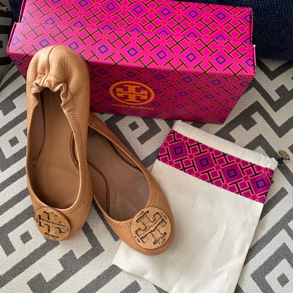 Tory Burch Reva Flats (7), dust bag and box.